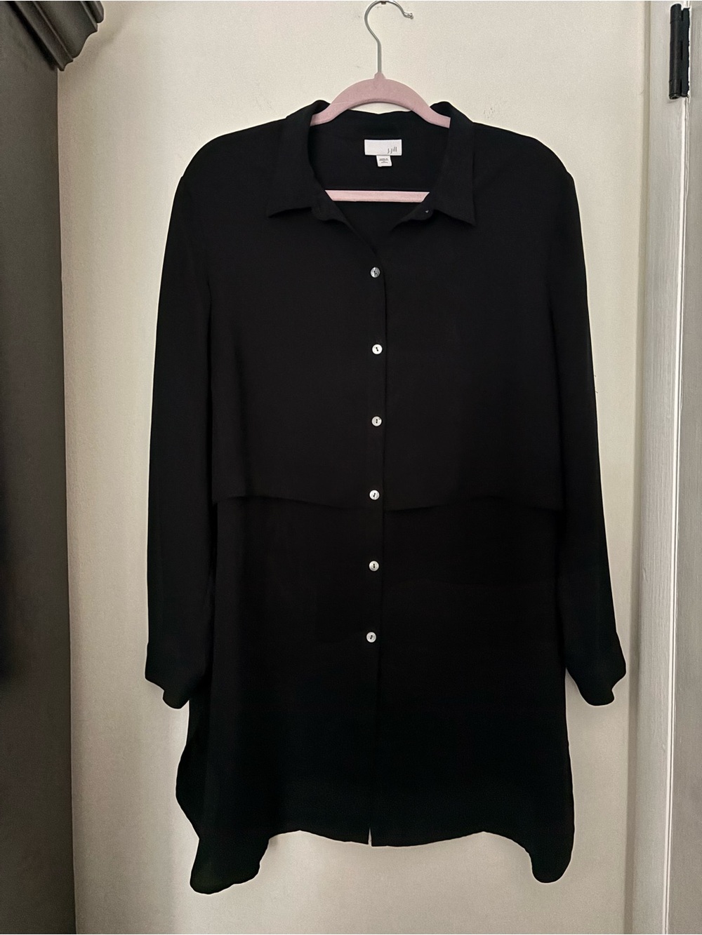 J. Jill Black Longline Button-Front Tunic